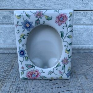 Vintage Japanese Porcelain Floral Picture Frame 5x4” Free Standing Made In Japan
